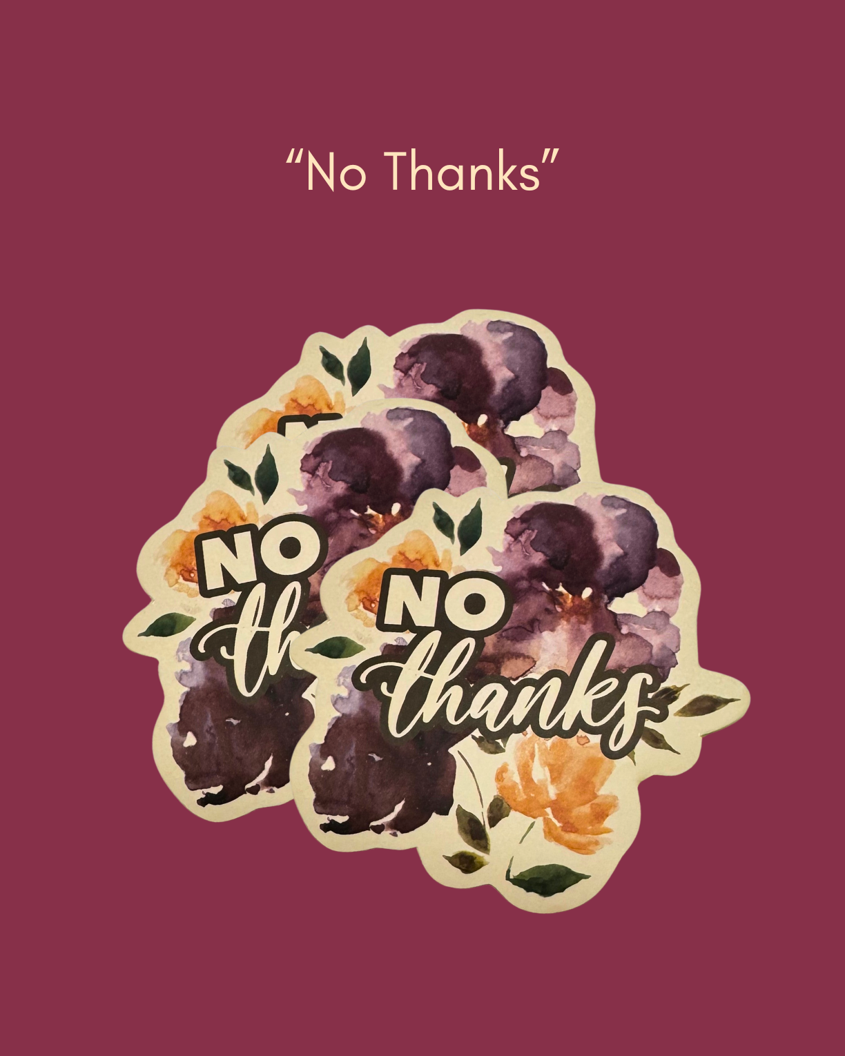 "No Thanks" Sticker