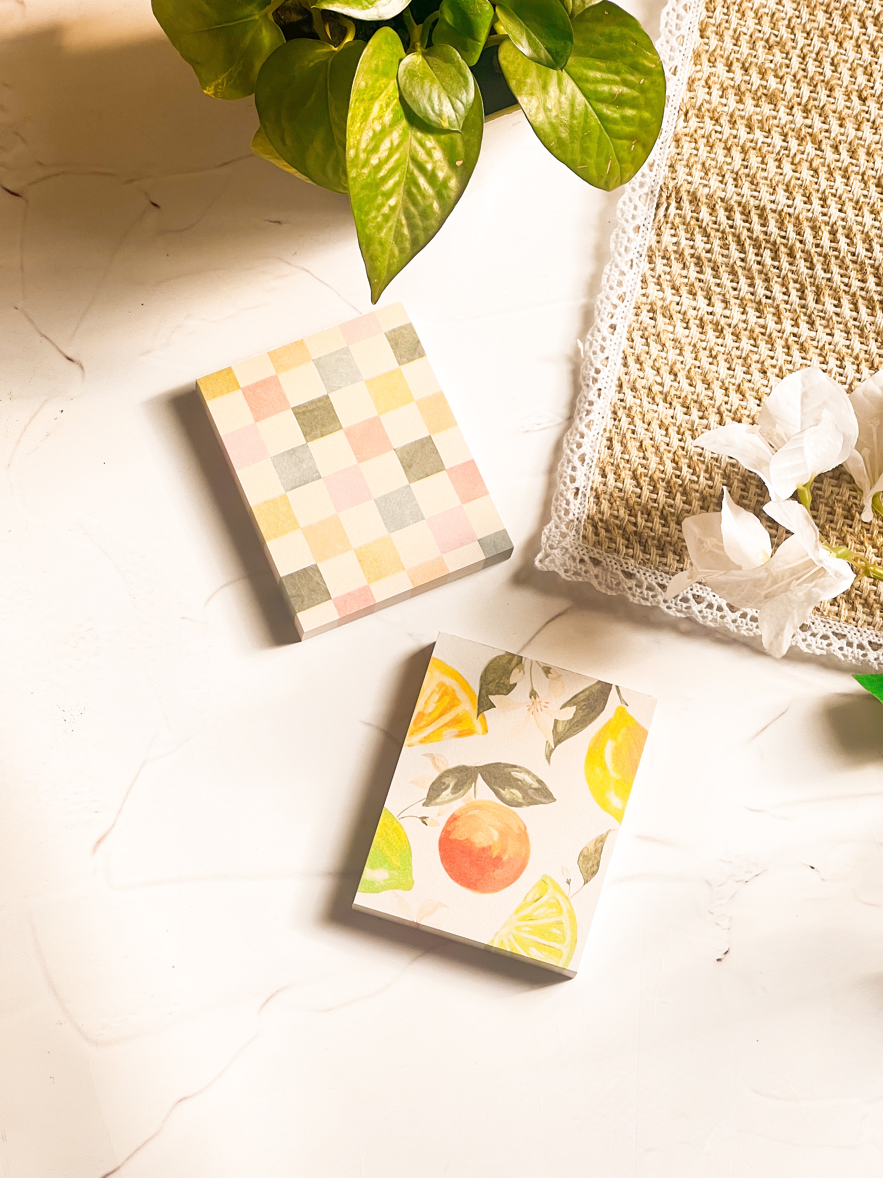 Citrus & Checkered Mini Notepad Set