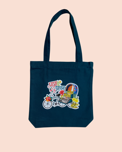 মামা যাবেন? - Rickshaw Illustration | Canvas Tote Bag