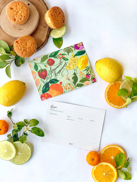 Floral Recipe Card Set