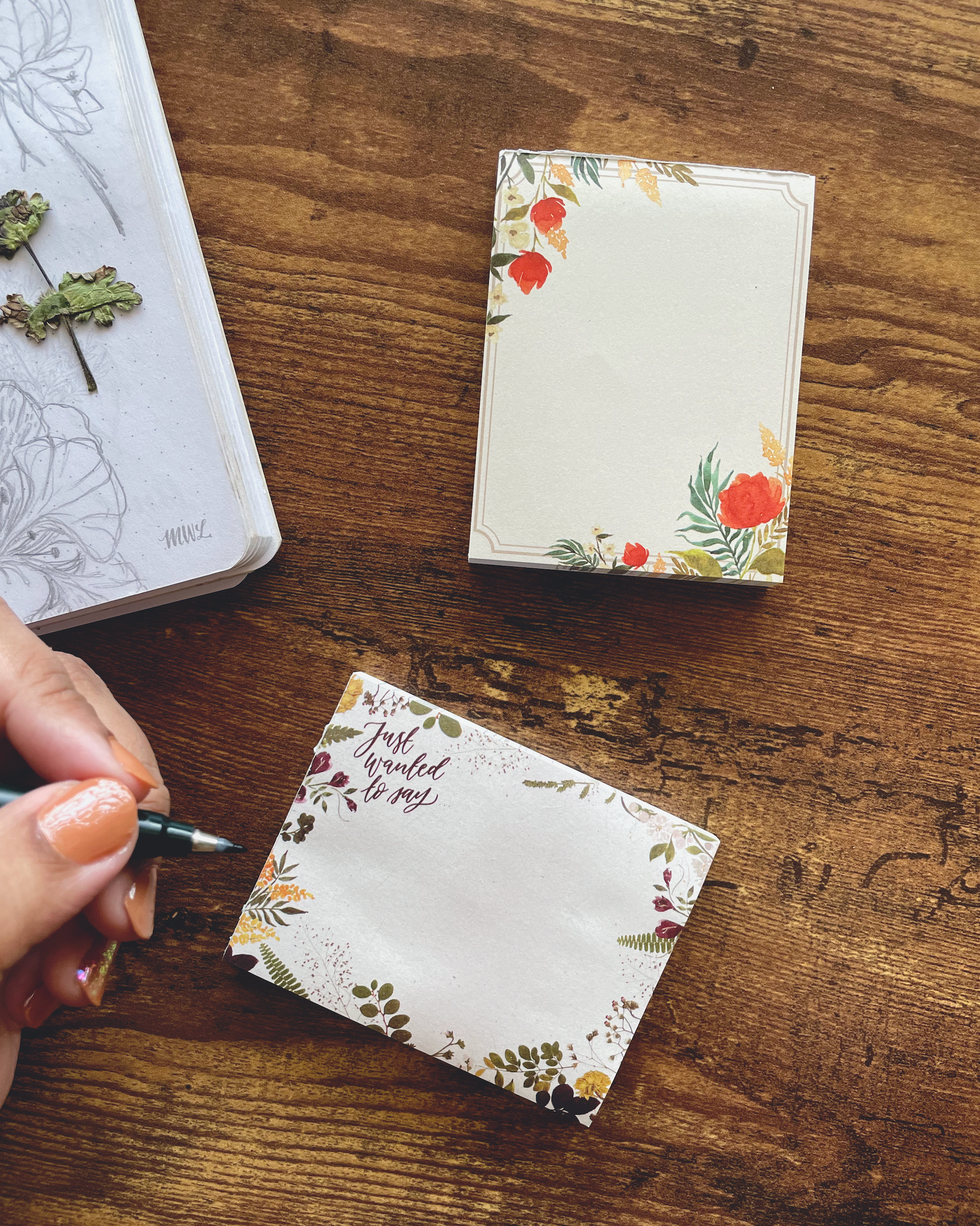 Floral Mini Notepad Set