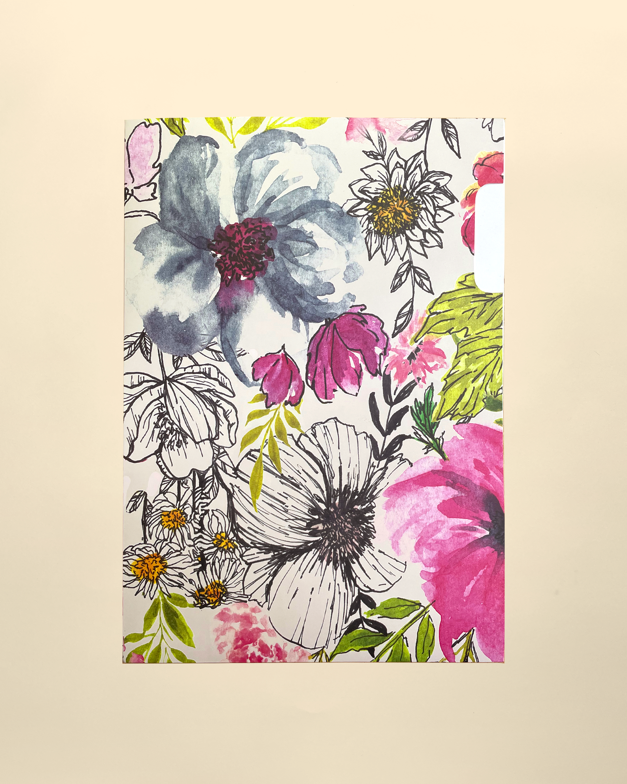 Pink Floral Paper File